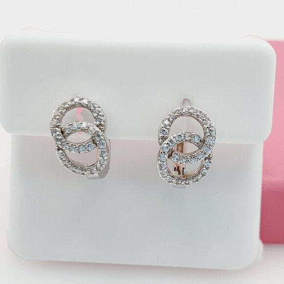 "925 Sterling Silver Cubic Zirconia Earrings, U19254660 - Picture 9 of 11